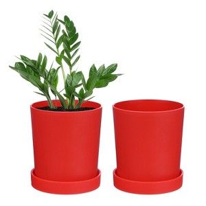 Unique Bargains Plastic Indoor Drainage Holes Planters 2 Pc - 1 of 4