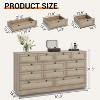 Acekool 12-Drawer Rattan Dresser, Modern Wide Chest of Drawers & TV Stand, Storage Organizer for Bedroom, Living Room, Closet, Hallway - 3 of 4