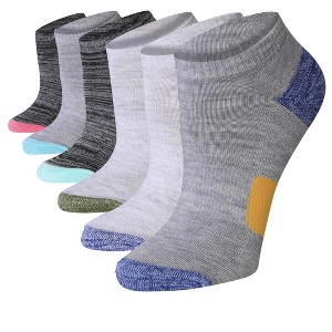 Tipi Toe Women's 6 Pack Cushioned Comfort Running Monochrome Space Dye With Accent Low Socks For Women - 1 of 1