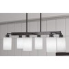 Toltec Lighting Edge 6 - Light Island Pendant Light in  Espresso with 4" White Muslin Shade - 3 of 4