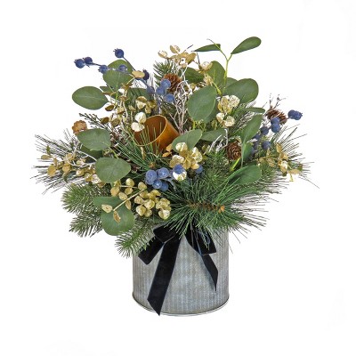 HGTV 17" Swiss Chic Decorated Christmas Artifical Plant Arrangement