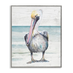 Stupell Industries Pelican Bird Standing on Beach, 11" x 14" - 1 of 4