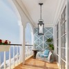 AZL1 Life Concept Decorative Lantern Outdoor Pendant Lantern Industrial Style with Ribbed Glass for Porch Gazebo Patio, Black, 9.83"*9.83"*19.3" - 3 of 4