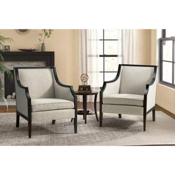 Set of 2 Falco Comfy Wooden Upholstered Living Room and Bedroom Armchair | KARAT HOME