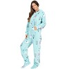 Footed Pajamas - Winter Llamas Adult One-Piece Pajama Jumpsuits - image 2 of 4