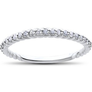 Pompeii3 1/4ct Diamond Braided Wedding Ring 14K White Gold - 1 of 4