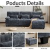 93'' Chenille L-Shaped Sectional Sofas with Ottoman, 4-Position Adjustable Backrest and 3 Throw Pillows - 3 of 4