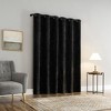 40"x96" Sun Zero Isidora Velvet Magnetic Closure 100% Blackout Grommet Curtain Panel Black - 2 of 4