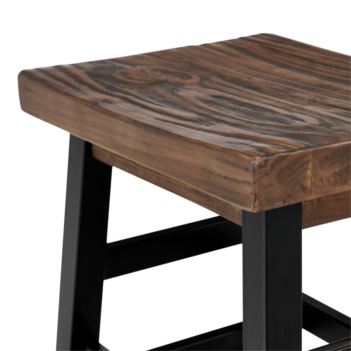 Alaterre Furniture 20" Counter Height Barstool Hardwood Brown : Solid Square Backless, Fixed Seat - thumbnail 6