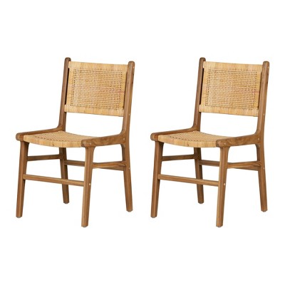 South Shore Set of 2 Balka Dining Chairs Natural/Rattan