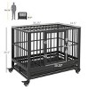 36" Heavy Duty Metal Dog Crate with Lockable Wheels,Double Door And Removable Tray,Indoor Kennel Cage for Medium Dogs–LAOTIES - 4 of 4