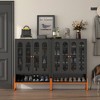 TiramisuBest Double Door Shoe Cabinet, Adjustable Compartments & Moisture-Proof Design, Space-Saving Entryway Organizer, White - 3 of 4