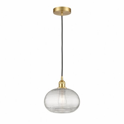 Ithaca - 1 Light Cord Hung Mini Pendant In Industrial Style-9.5 Inches Tall and 10 Inches Wide