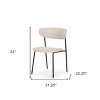 HomeRoots Cream and Black Upholstered Fabric And Metal Open Back Dining Side Chair - 3 of 4