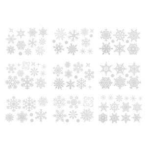 Unique Bargains Christmas Decorations Snowflakes Static Stickers for Windows Home Christmas Party 9Pcs - 1 of 4
