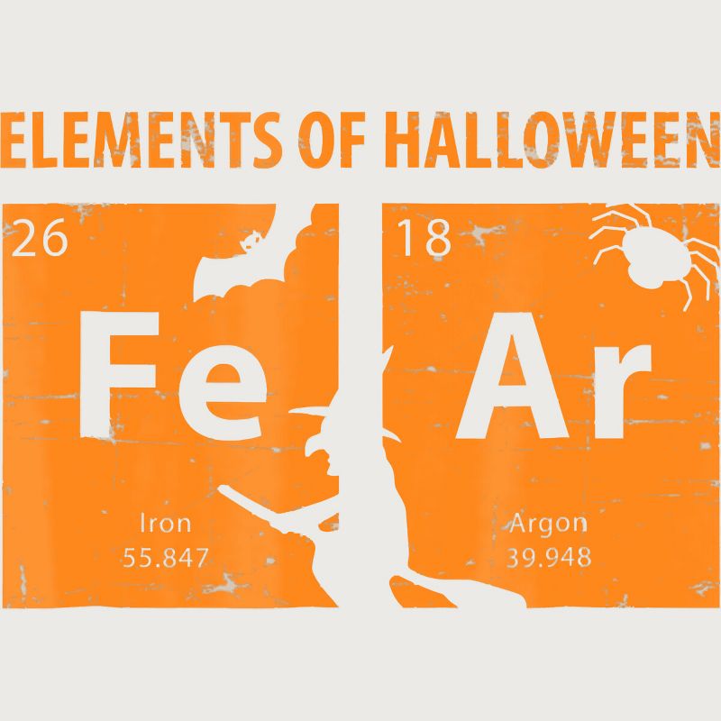 Junior's Design By Humans Elements Of Halloween Tee (FeAr) Periodically By Luckyst T-Shirt, 2 of 4