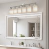 39" Modern 6-Light Vanity Wall Sconce, Brushed Nickel Finish with Frosted Glass Shades for Bathroom or Hallway Lighting (No Bulbs) - 2 of 4