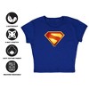 Women's Superman 2025 New Logo Color Cap Sleeve Baby Rib Crop Top - 4 of 4