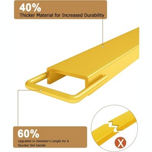 Heavy Duty Forklift Pallet Fork Extensions, 60" Length x 5.5" Width, 4600LBS Load Capacity, Yellow Fork Extender for Forklift Trucks - 1 of 4