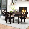 Tangkula 5-Piece Dining Table Set Modern Dinette Set for 4 w/Wide Tabletop & Rubber Wood Legs - 3 of 4