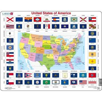 Springbok Larsen United States of America State Flags Educational Children's Jigsaw Puzzle 70pc