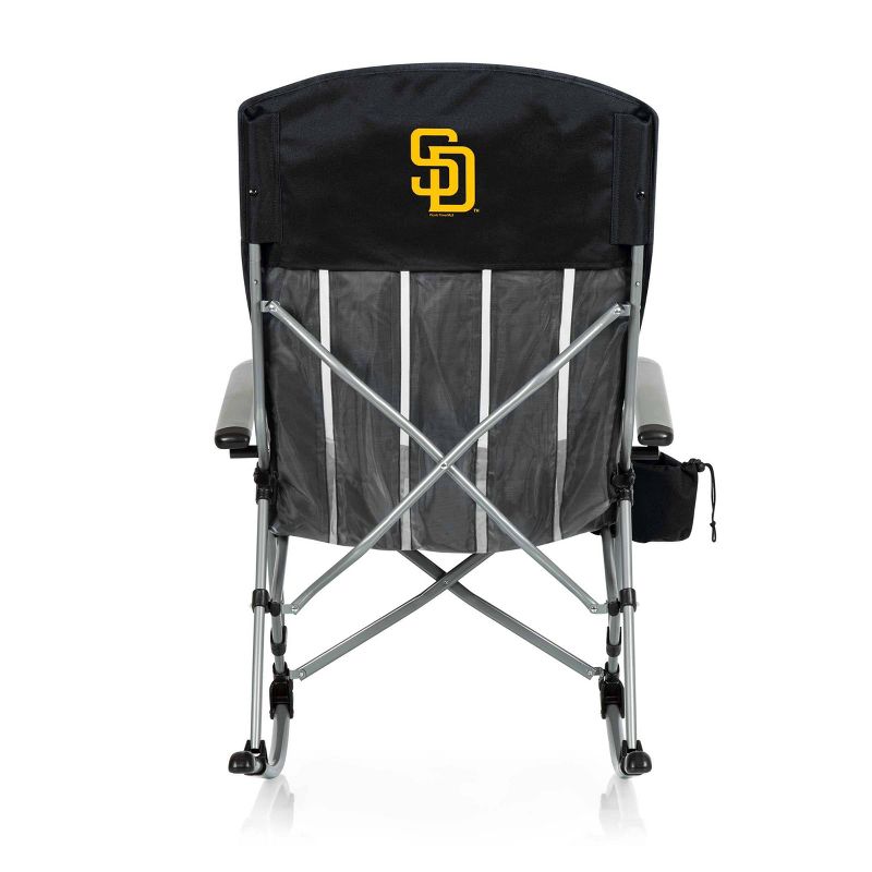 MLB San Diego Padres Outdoor Rocking Camp Chair - Black, 3 of 7