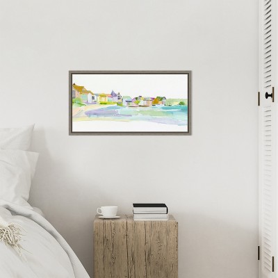 Seaside Tranquility Landscape Canvas Print in Cool Tones