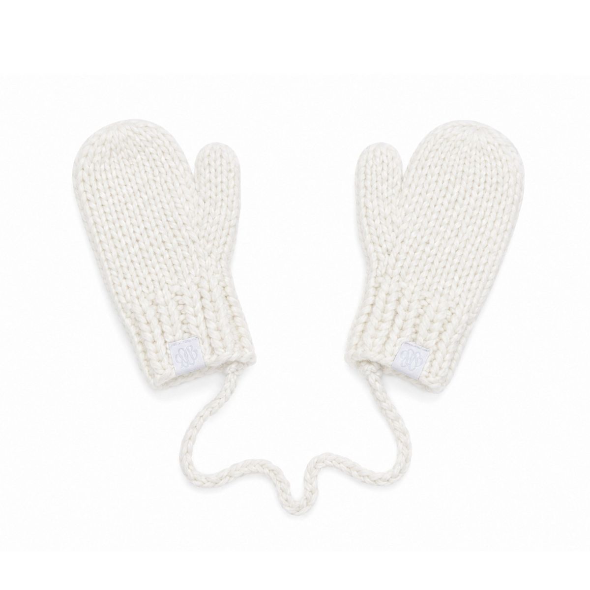 Bits & Bows Unisex Classic Knit Mittens, Cream