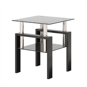 XINGHANZHENXUAN 1 Pcs Modern Tempered Glass Tea Table Coffee Table End Table, Square Table for Living Room - 1 of 4
