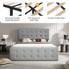 Bed Frame with 4 Storage Drawers, Linen Upholstered Platform Bed Frame with Wooden Slats Support, Button Tufted Design - 4 of 4