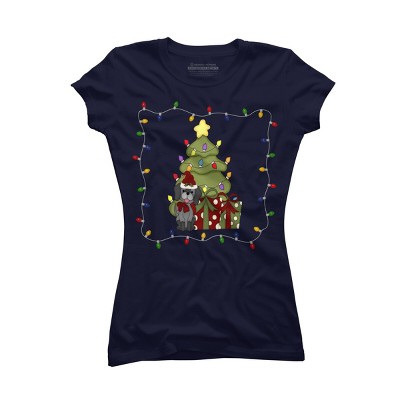 Junior's Design By Humans Christmas for Puppy By realdealclipart T-Shirt