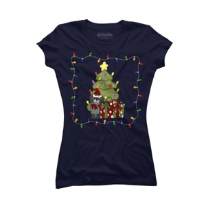 Junior's Design By Humans Christmas for Puppy By realdealclipart T-Shirt - 1 of 3