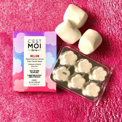 C'est Moi Mellow Marshmallow White Clay Cloud Mask | Balance & Smooth Skin,  Gentle DIY Facial Mask, Clinically Tested Non-Toxic Ingredients feat.