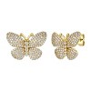 Guili 14K Gold Plated with Cubic Zirconia French Pave Butterfly Stud Earrings Offering a Charming and Elegant Design for All Jewelry Lovers - 2 of 3