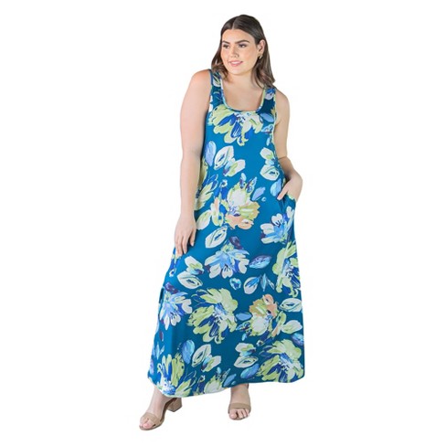 Women's Long Sleeve A-line Maxi Dress - Knox Rose™ Blue Floral 2x : Target
