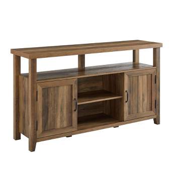 Modern Farmhouse Highboy Double Grooved Door TV Stand for TVs up to 65"  - Saracina Home