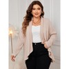 Women Cardigan Plus Size Fashion Irregular Hem Long Sleeves Lapel Casual Pocket Lightweight Shirt Jacket Coat Tops - 2 of 4