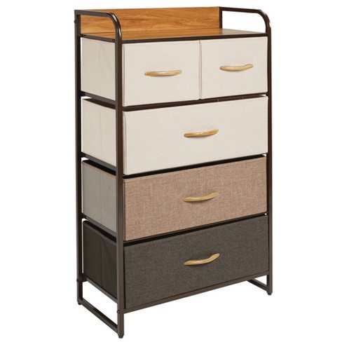 Mdesign Tall Dresser Storage Chest 5 Fabric Drawers Target