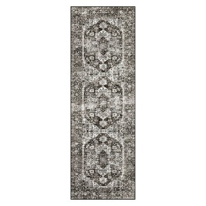 Washable Vintage Printed Rug Non Slip Low Pile Rug Soft Retro Throw Floor Cover Foldable Indoor Carpet for Living Room Bedroom Playroom Nursery - 1 of 4