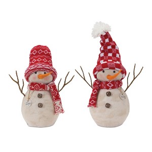 Melrose Snowman Decor with Hat and Scarf (Set of 2) - 1 of 3