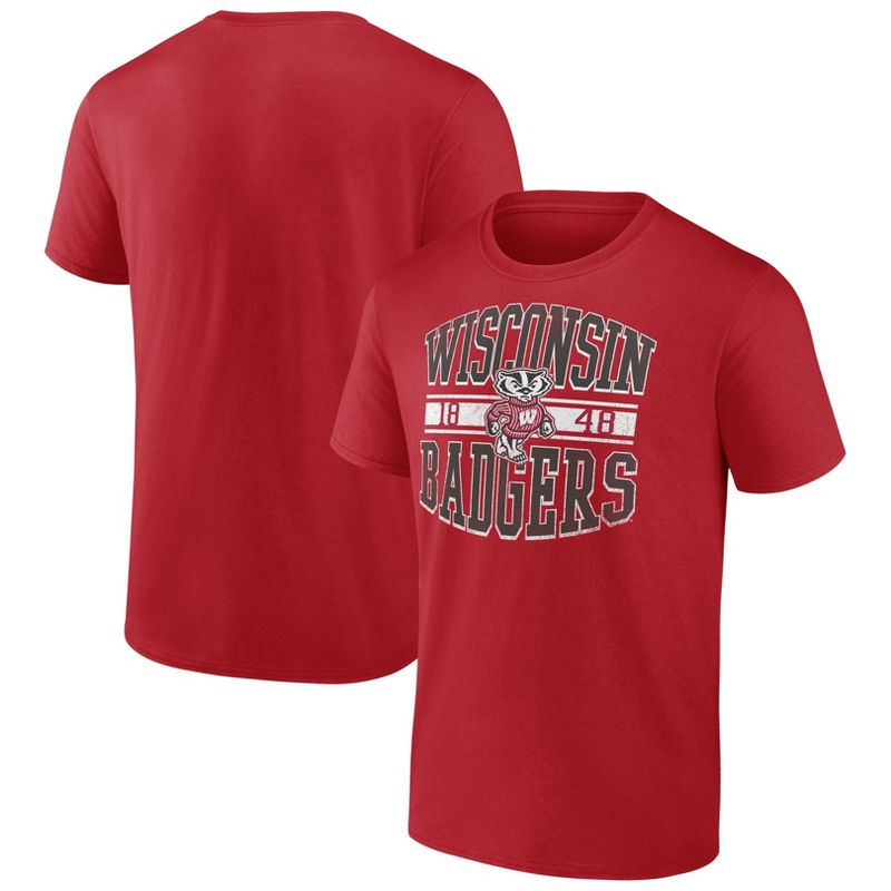NCAA Wisconsin Badgers Men&#39;s Cotton T-Shirt, 1 of 4