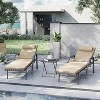ALAULM Patio Chaise Lounge Set 3 Pieces Outdoor Lounge Chair, Rattan Reclining Chair Adjustable Backrest - 3 of 4