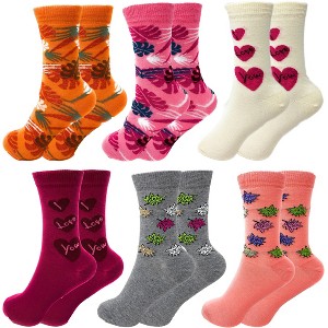 Women’s Combed Cotton Crew Socks – 6 Pairs, Colorful Soft & Breathable, Shoe Size 5-10, Moisture-Wicking - 1 of 2