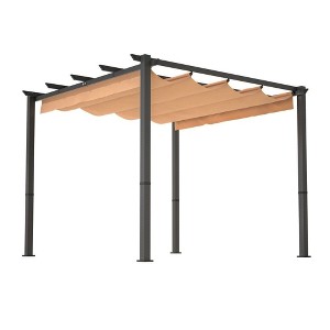 Aluminum Patio Pergola, With Retractable Pergola Canopy, Backyard Shade Shelter For Porch, Outdoor Party, Garden, Grill Gazebo, Patio Leisure Area - 1 of 4