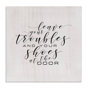 Stupell Industries Troubles & Shoes at Door, 17" x 17" - 1 of 4