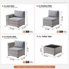 XIZZI Modular Sectional Patio Set with Convertible Corner Sofa, 3.54" Thickened Cushions & 7.68" Wide Armrests, Outdoor Conversation Sofa in 7 Colors - 2 of 4