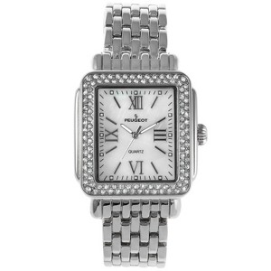 Peugeot Women's 36X30mm Silver Tank Bracelet Watch Panther Link Bracelet - 1 of 4