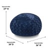 Lyngins Faux Fur Bean Bag Sofas for Kids and Adults,Comfy Armless Lazy Chairs with Shredded and Memory Foam for Living Room - 3 of 4