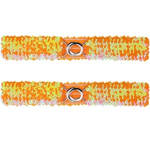INSPIRE CHIC Women's Skinny Elastic Sequins Decor Stretchy Waist Belts for Dresses 2 Pcs 25.19" - 1 of 4