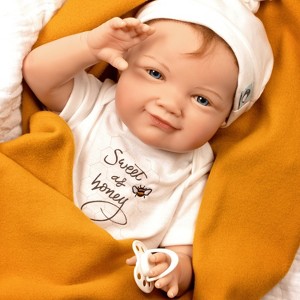 Paradise Galleries Realistic Toddler Doll - Sweet as Honey, 5-Piece Reborn Doll Gift Set with Magnetic Pacifier, 3+ - 1 of 4